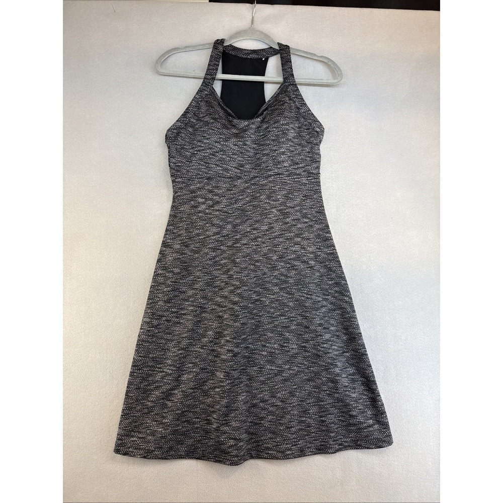 MPG Womens Gray Abstract Padded Built In Bra Athletic Tennis A Line Dress Size S